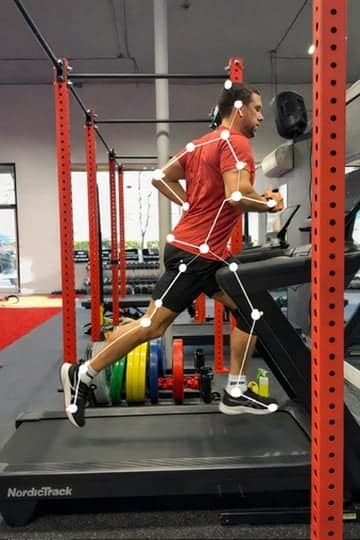 Running gait cycle dots on person